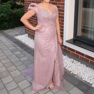 Beautiful Kosovo Lavender Beaded Evening/Prom Dress